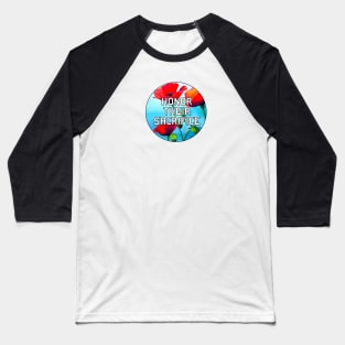 Honor Their Sacrifice Memorial with Red Poppy Flowers Pocket Version (MD23Mrl006d) Baseball T-Shirt